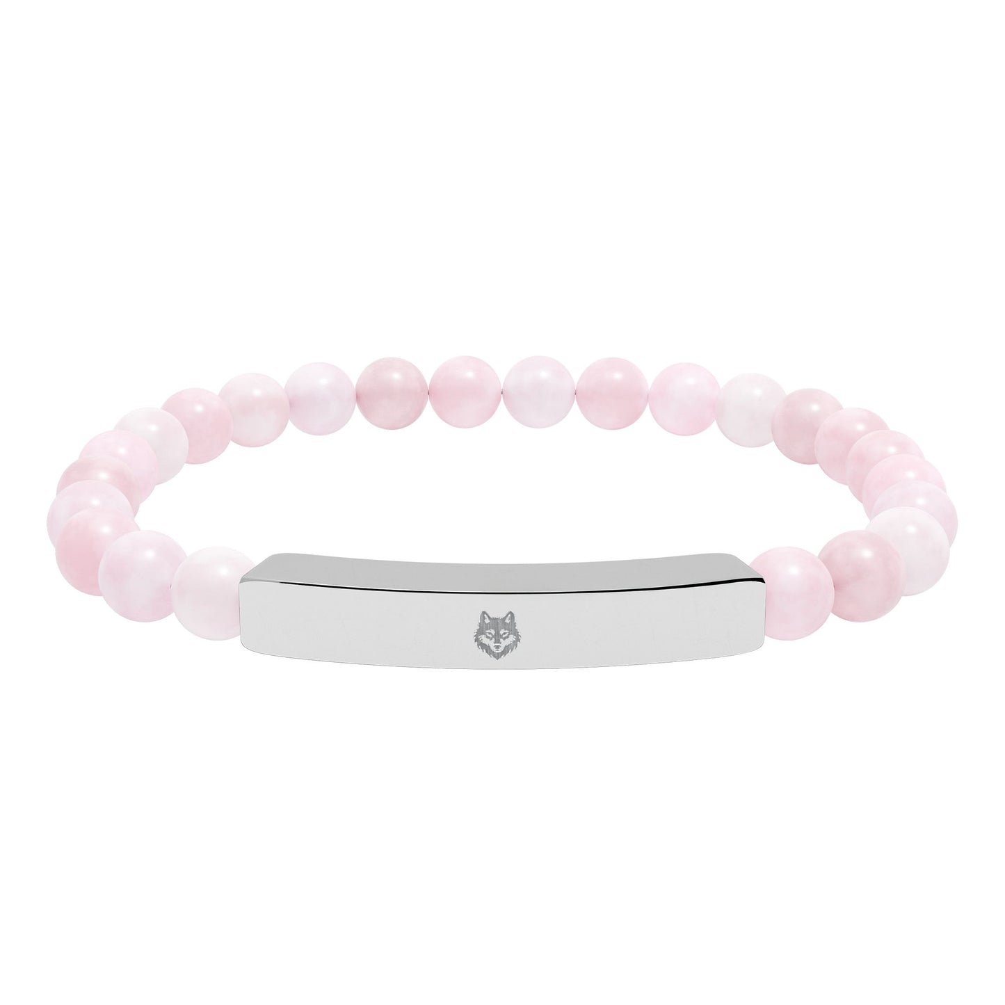 Natural Stone Stretch Bar Bracelet Beast (Engraving)